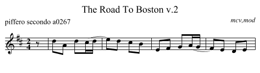 The Road To Boston v.2 - staff notation