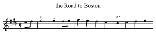 the Road to Boston - staff notation
