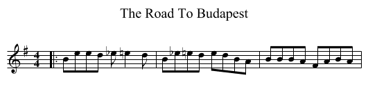 The Road To Budapest - staff notation