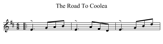 The Road To Coolea - staff notation