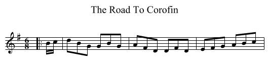 The Road To Corofin - staff notation