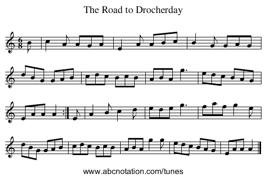 The Road to Drocherday - staff notation