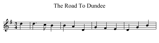 The Road To Dundee - staff notation