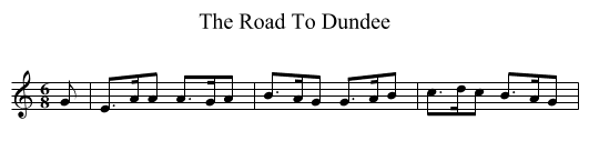The Road To Dundee - staff notation