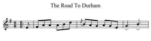 The Road To Durham - staff notation