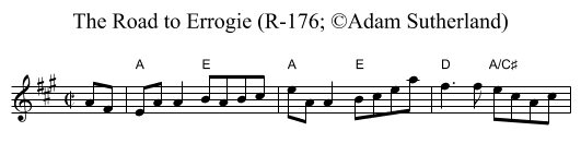 The Road to Errogie (R-176; ©Adam Sutherland) - staff notation