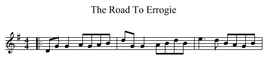 The Road To Errogie - staff notation