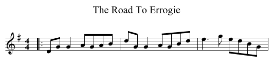 The Road To Errogie - staff notation
