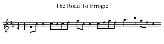 The Road To Errogie - staff notation