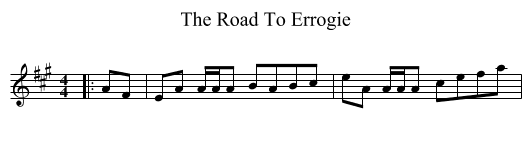 The Road To Errogie - staff notation