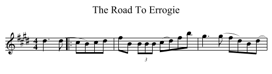 The Road To Errogie - staff notation
