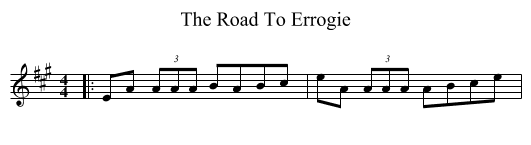The Road To Errogie - staff notation