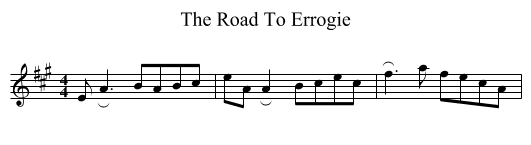 The Road To Errogie - staff notation