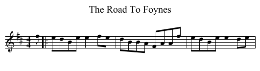 The Road To Foynes - staff notation