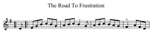 The Road To Frustration - staff notation