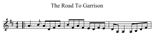 The Road To Garrison - staff notation
