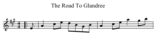 The Road To Glandree - staff notation