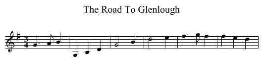 The Road To Glenlough - staff notation