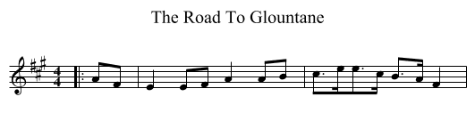 The Road To Glountane - staff notation