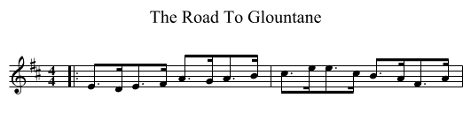 The Road To Glountane - staff notation