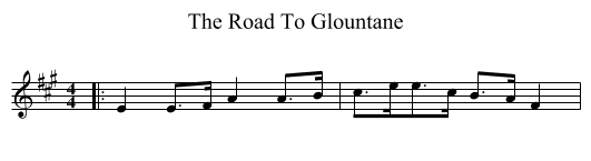 The Road To Glountane - staff notation