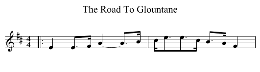 The Road To Glountane - staff notation