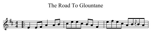 The Road To Glountane - staff notation