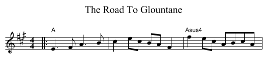 The Road To Glountane - staff notation