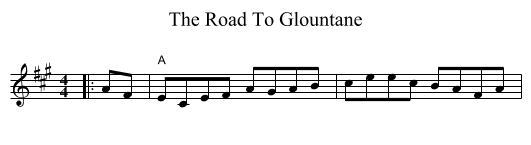 The Road To Glountane - staff notation