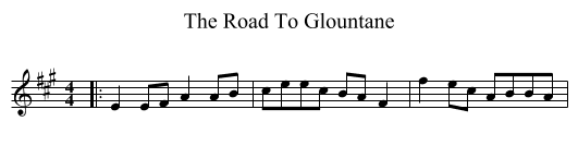 The Road To Glountane - staff notation