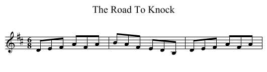 The Road To Knock - staff notation