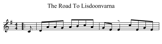 The Road To Lisdoonvarna - staff notation