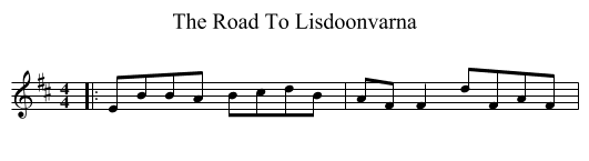 The Road To Lisdoonvarna - staff notation
