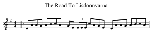 The Road To Lisdoonvarna - staff notation
