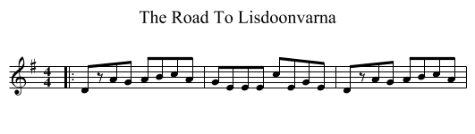 The Road To Lisdoonvarna - staff notation