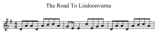 The Road To Lisdoonvarna - staff notation