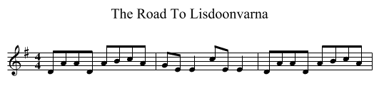 The Road To Lisdoonvarna - staff notation