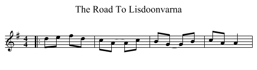 The Road To Lisdoonvarna - staff notation