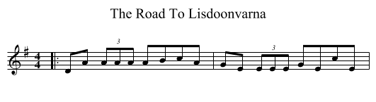 The Road To Lisdoonvarna - staff notation