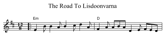 The Road To Lisdoonvarna - staff notation