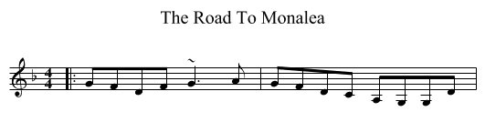 The Road To Monalea - staff notation