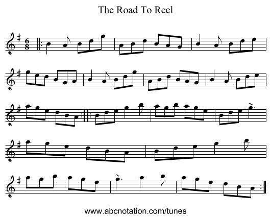 The Road To Reel - staff notation