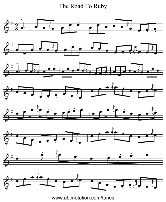 The Road To Ruby - staff notation