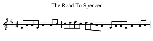 The Road To Spencer - staff notation