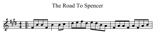 The Road To Spencer - staff notation