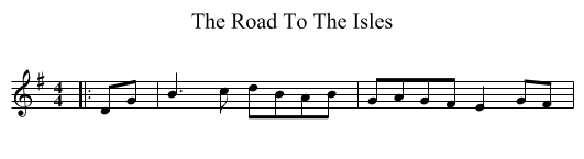 The Road To The Isles - staff notation