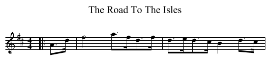 The Road To The Isles - staff notation