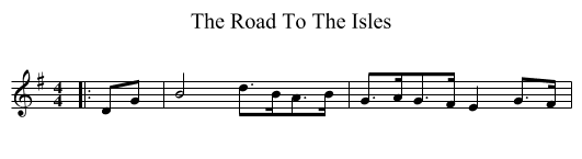 The Road To The Isles - staff notation