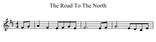 The Road To The North - staff notation