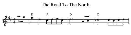 The Road To The North - staff notation